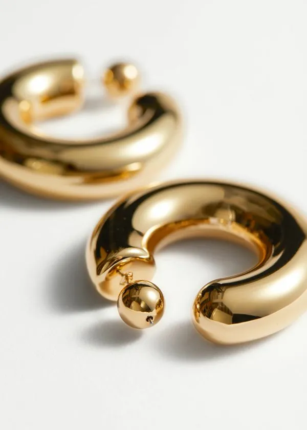 Women Earrings and Other Stories Big Chunky Hoops Gold