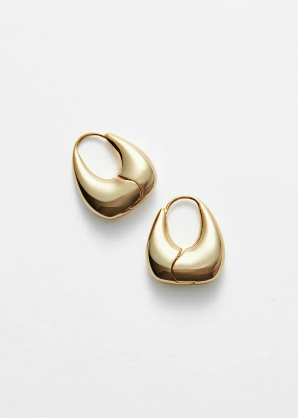Women Earrings and Other Stories Chunky Bell Hoops Gold