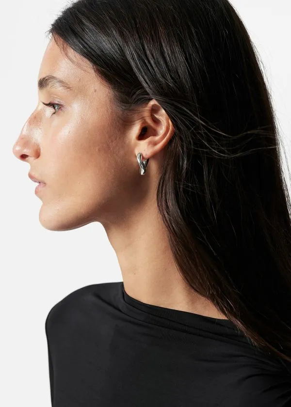 Women Earrings and Other Stories Chunky Twist Hoops Silver