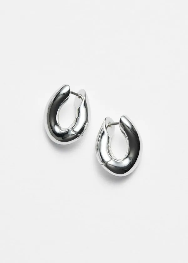 Women Earrings and Other Stories Chunky Twist Hoops Silver