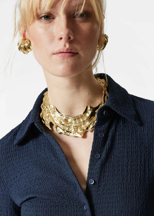 Women Earrings and Other Stories Curved Shell Earrings Gold