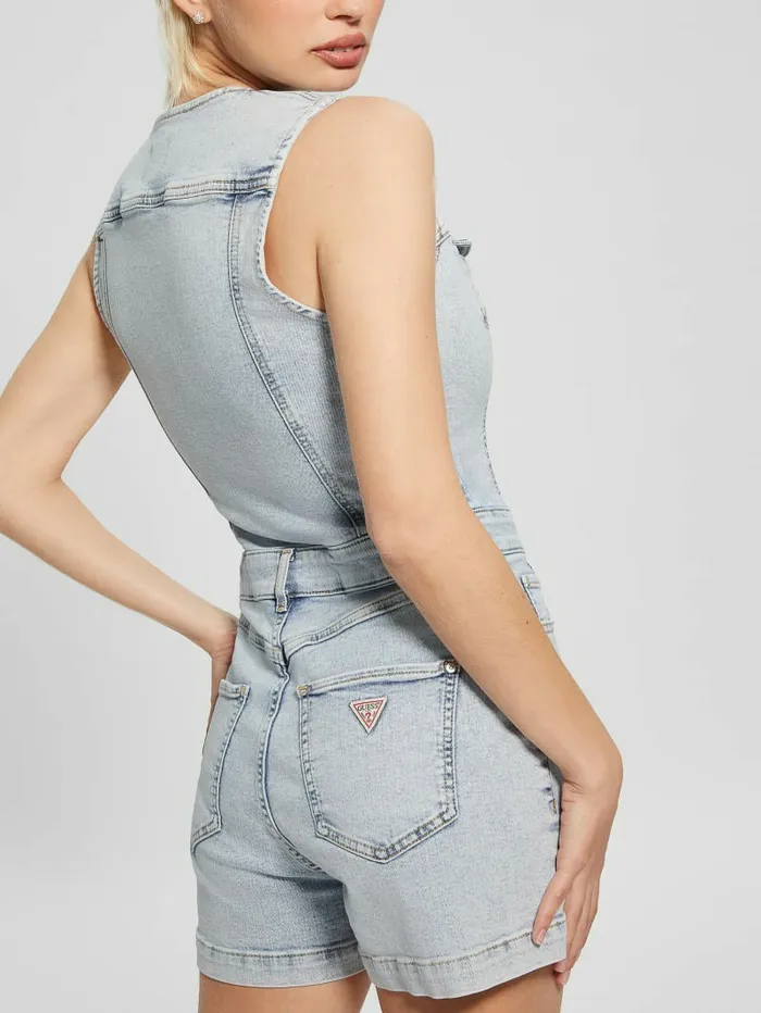 Women Eco Bella Denim Romper Heart Lake Jeans and Denim GUESS Women Eco Bella Denim Romper Heart Lake Jeans and Denim GUESS