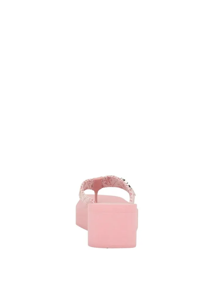 Women Edany Denim G Buckle Wedge Sandals Medium Pink Sandals GUESS Women Edany Denim G Buckle Wedge Sandals Medium Pink Sandals GUESS