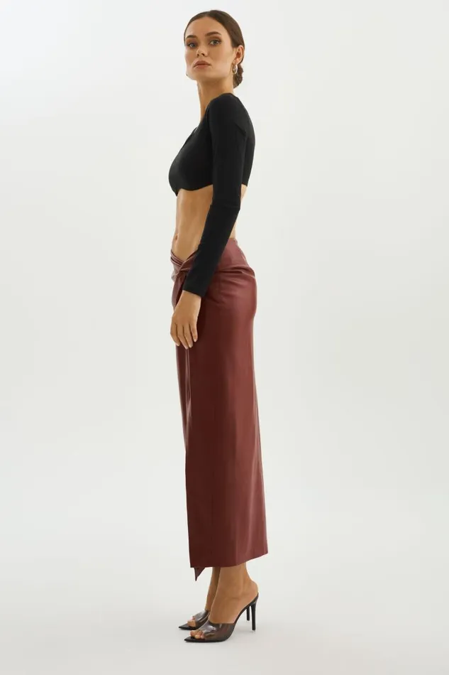 Women EILEEN Faux Leather Maxi Skirt Syrah LAMARQUE Skirts Women EILEEN Faux Leather Maxi Skirt Syrah LAMARQUE Skirts