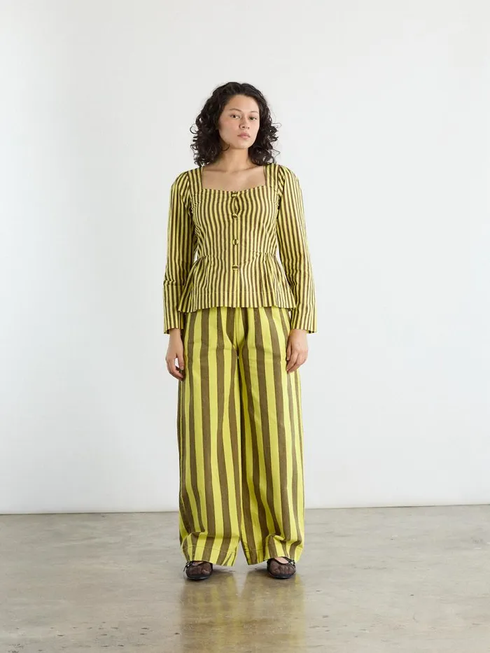 Women Eloise Stripe Blouse Yellow Choc Stripe Lisa Says Gah Blouses