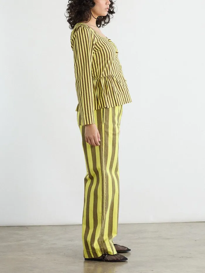 Women Eloise Stripe Blouse Yellow Choc Stripe Lisa Says Gah Blouses