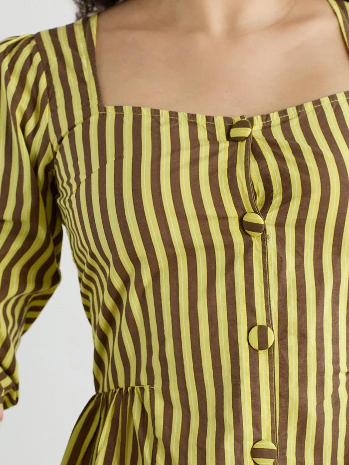 Women Eloise Stripe Blouse Yellow Choc Stripe Lisa Says Gah Blouses