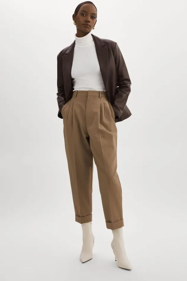 Women ELZA Leather Blazer Mahogany LAMARQUE Leather Jackets Women ELZA Leather Blazer Mahogany LAMARQUE Leather Jackets