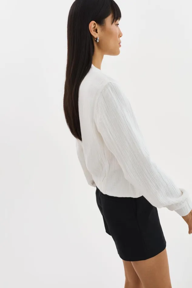 Women ENRICA Cotton Bomber Jacket Off White LAMARQUE Bombers Women ENRICA Cotton Bomber Jacket Off White LAMARQUE Bombers