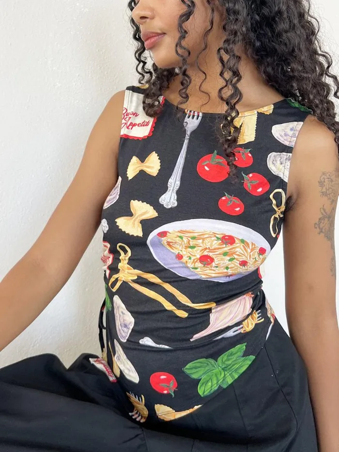 Women Erin Tank Buon Appetito Black Lisa Says Gah Tops