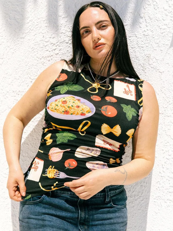 Women Erin Tank Buon Appetito Black Lisa Says Gah Tops