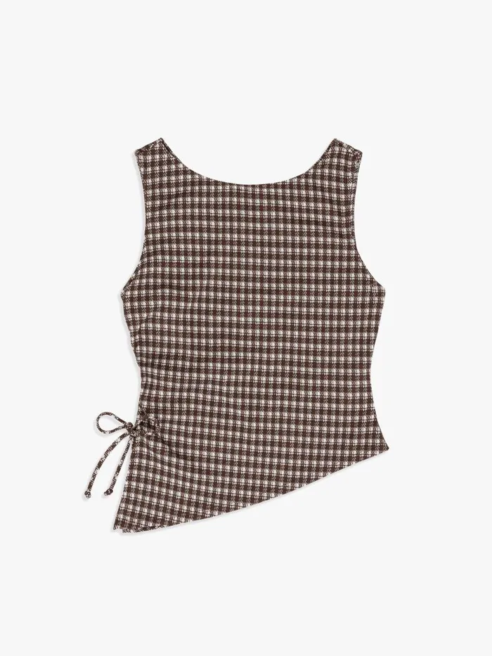 Women Erin Tank Cocoa Plaid Lisa Says Gah Sleeveless Tops