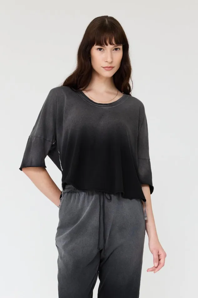 Women Faded Black Venice Tee Raquel Allegra TShirts