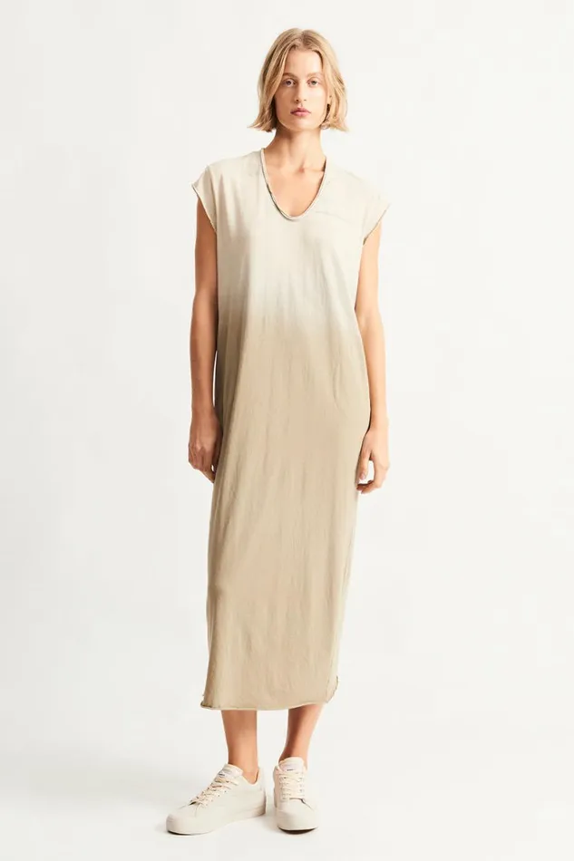 Women Faded Sand Cocoon Dress Raquel Allegra Bottoms
