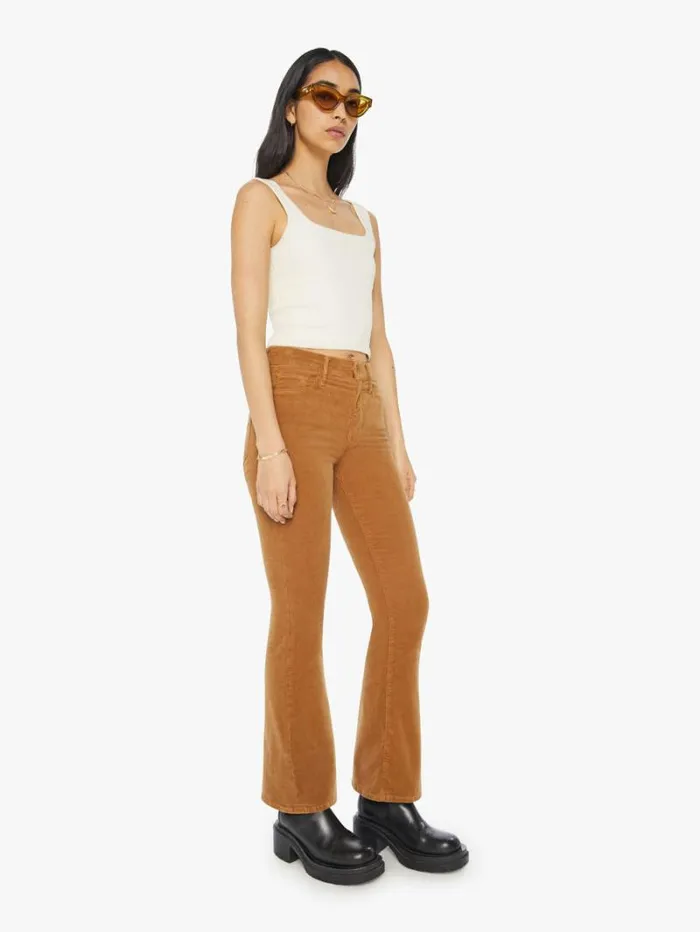 Women Flare Mother Denim The Weekender Tobacco