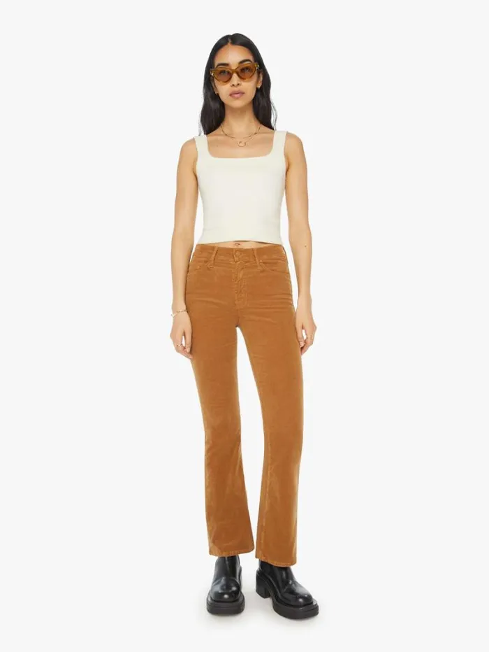 Women Flare Mother Denim The Weekender Tobacco