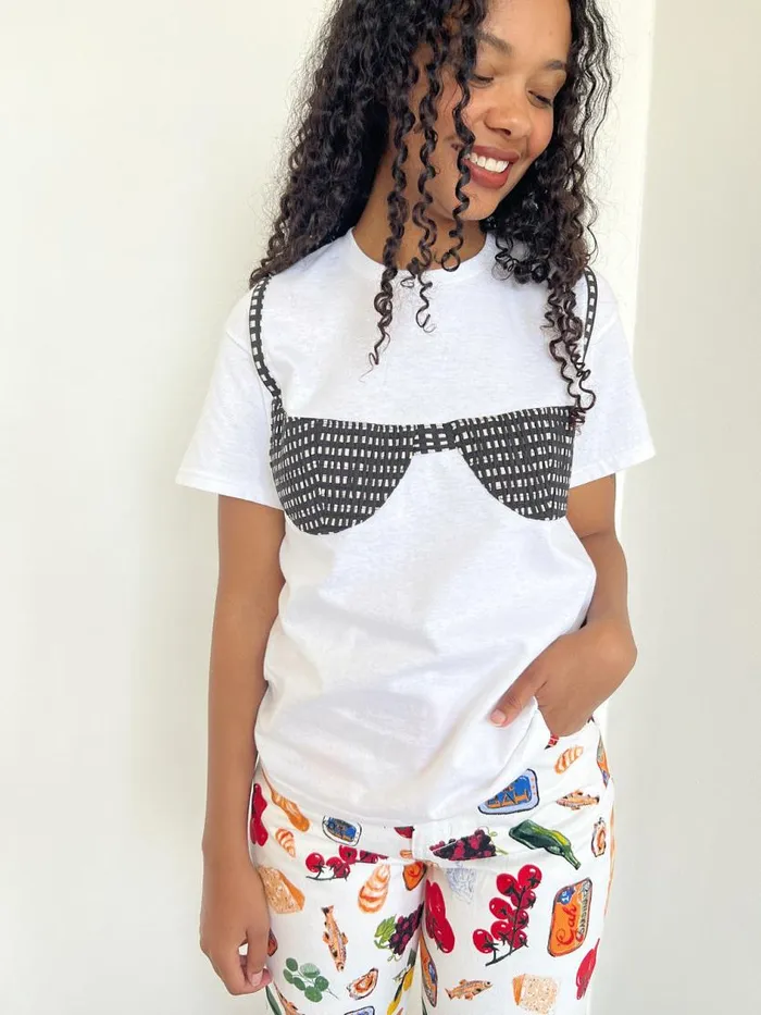 Women Florida Woman Applique Tee Black And White Gingham Lisa Says Gah Tops