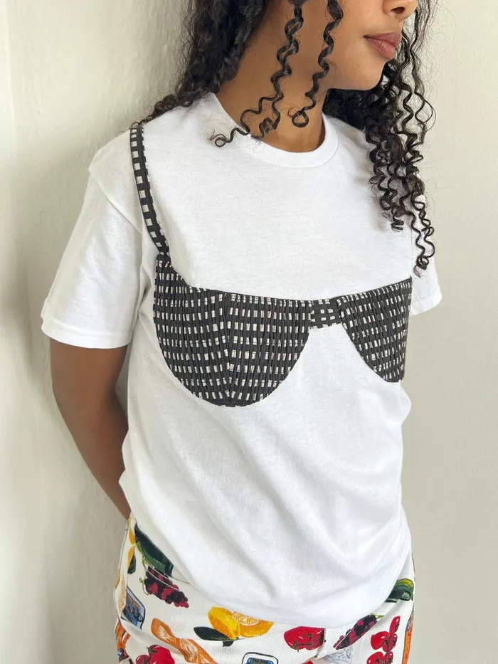 Women Florida Woman Applique Tee Black And White Gingham Lisa Says Gah Tops