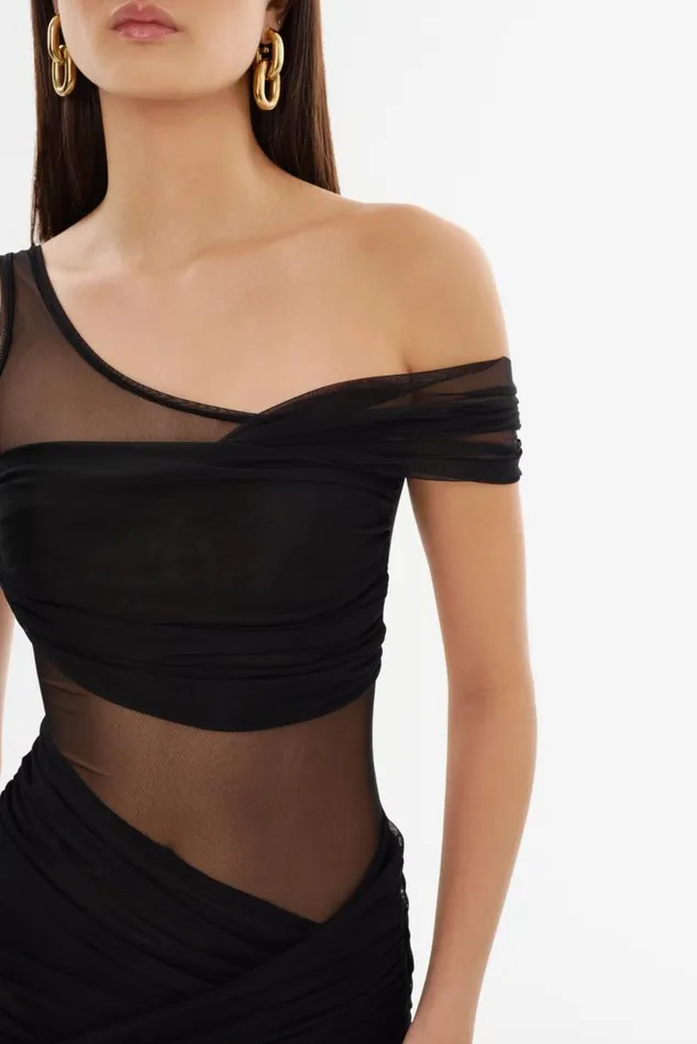 Women FLORINDA Mesh Maxi Dress Black LAMARQUE Dresses Women FLORINDA Mesh Maxi Dress Black LAMARQUE Dresses