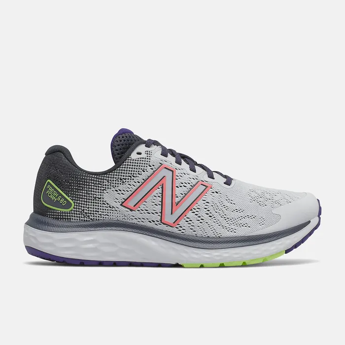 Women Fresh Foam 680v7 Arctic Fox with Outer Space and Paradise Pink Walking New Balance Women Fresh Foam 680v7 Arctic Fox with Outer Space and Paradise Pink Walking New Balance