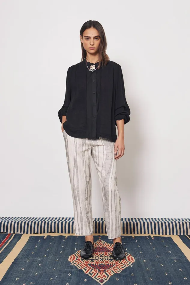 Women Gauze Faded Black Victoria Blouse Raquel Allegra Tops