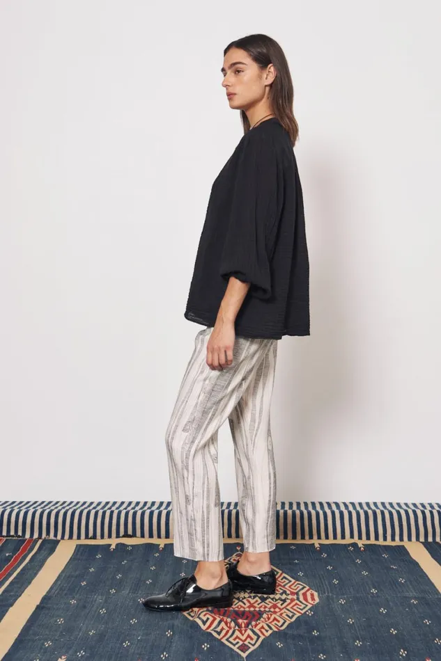 Women Gauze Faded Black Victoria Blouse Raquel Allegra Tops