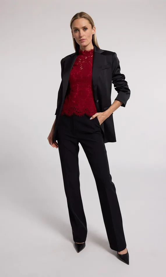 Women Generation Love Clothing Blazers and Jackets Drea Satin Blazer Black