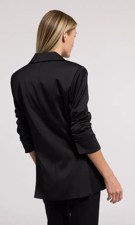 Women Generation Love Clothing Blazers and Jackets Drea Satin Blazer Black