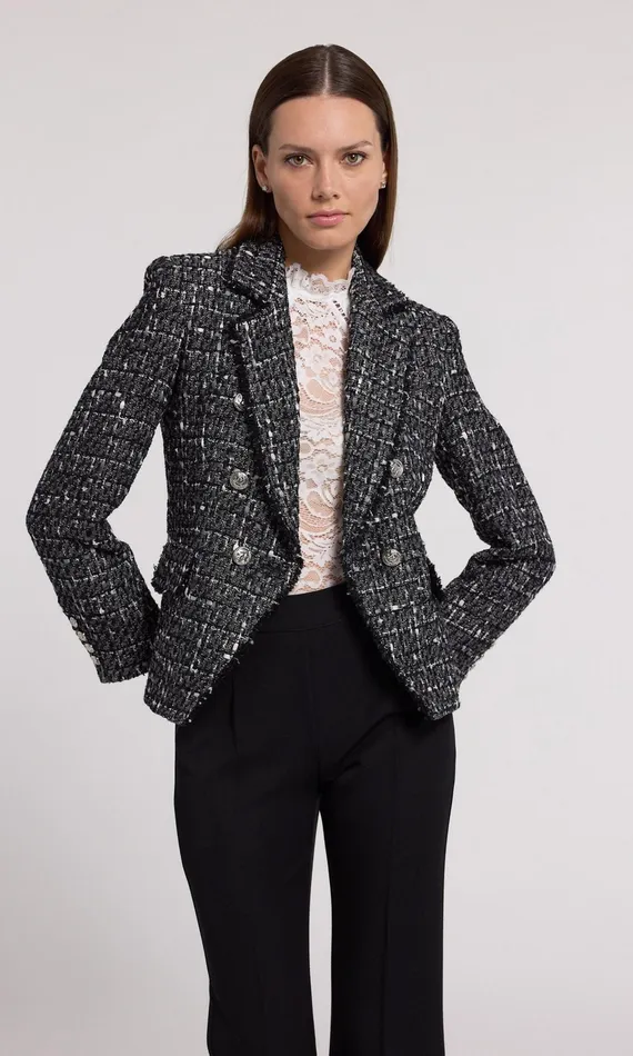 Women Generation Love Clothing Blazers and Jackets Eliza Tweed Blazer Grey Multi Women Generation Love Clothing Blazers and Jackets Eliza Tweed Blazer Grey Multi