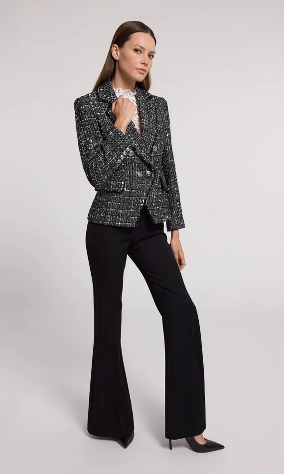 Women Generation Love Clothing Blazers and Jackets Eliza Tweed Blazer Grey Multi