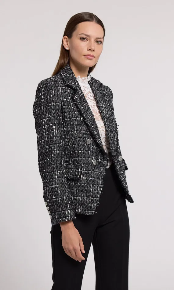 Women Generation Love Clothing Blazers and Jackets Eliza Tweed Blazer Grey Multi