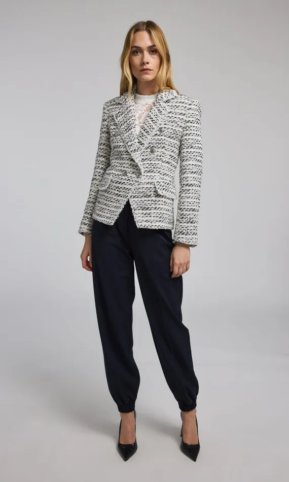 Women Generation Love Clothing Blazers and Jackets Eliza Tweed Blazer Whiteblack
