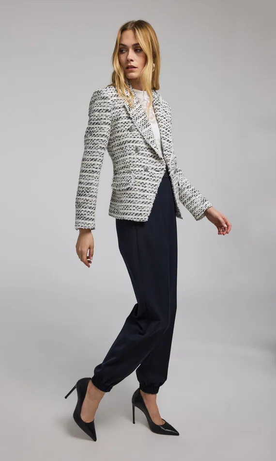Women Generation Love Clothing Blazers and Jackets Eliza Tweed Blazer Whiteblack