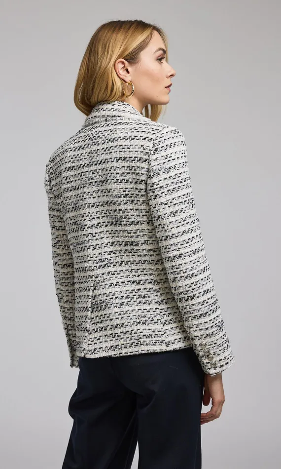 Women Generation Love Clothing Blazers and Jackets Eliza Tweed Blazer Whiteblack