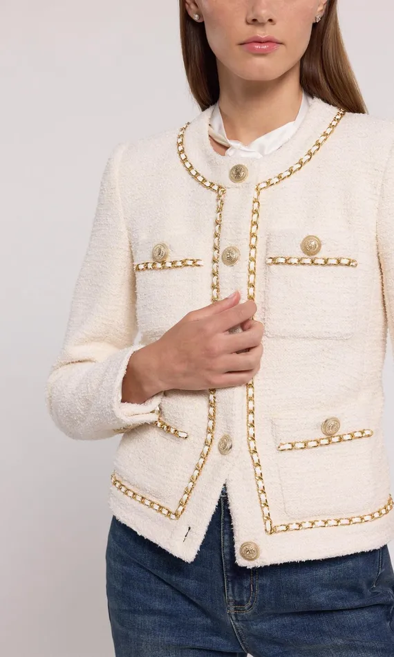 Women Generation Love Clothing Blazers and Jackets Velma Tweed Jacket Cream