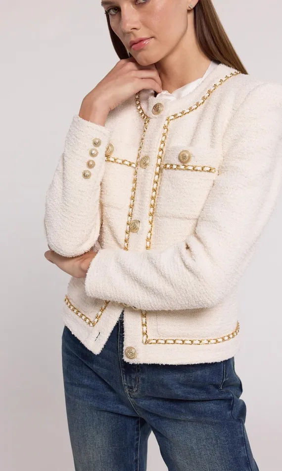 Women Generation Love Clothing Blazers and Jackets Velma Tweed Jacket Cream