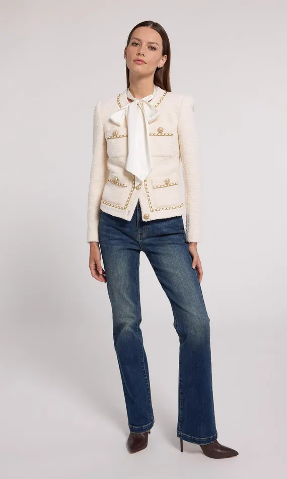 Women Generation Love Clothing Blazers and Jackets Velma Tweed Jacket Cream