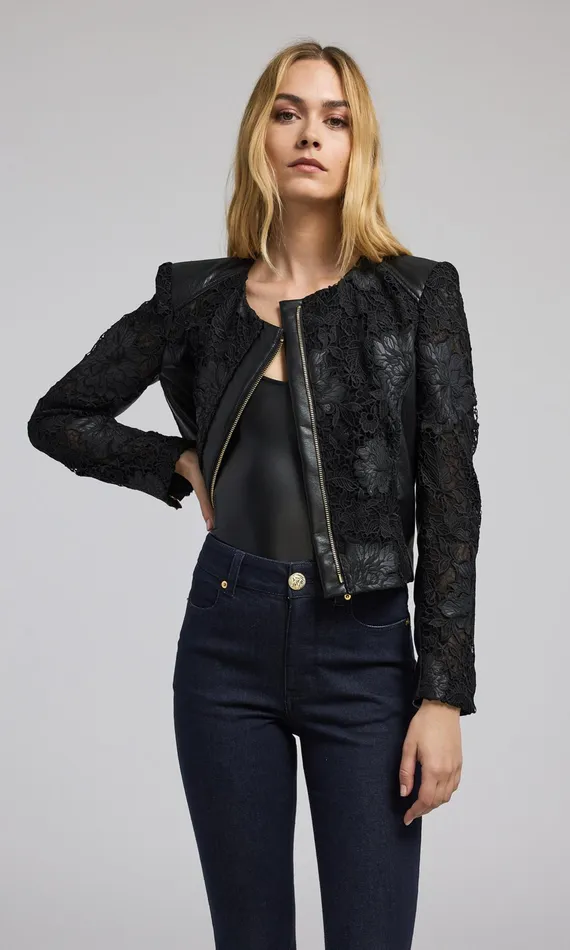 Women Generation Love Clothing Outerwear Dalma Vegan Leather Guipure Jacket Black Women Generation Love Clothing Outerwear Dalma Vegan Leather Guipure Jacket Black
