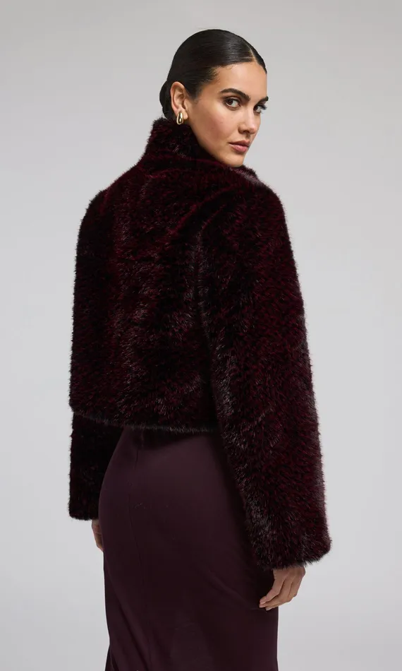 Women Generation Love Clothing Outerwear Roxi Faux Fur Bomber Blackwine