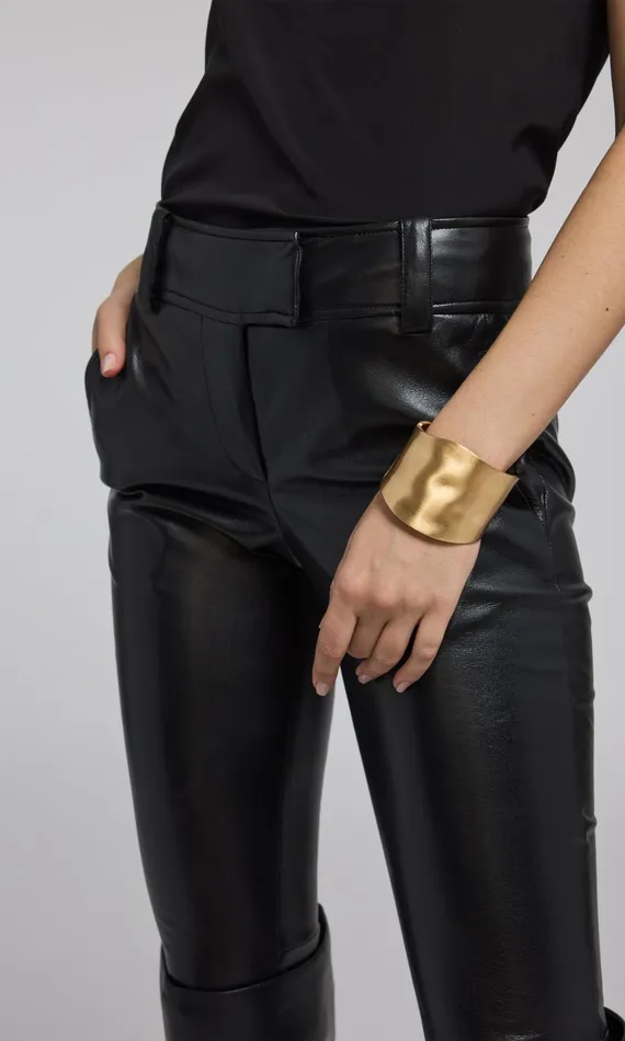 Women Generation Love Clothing Pants Alexandra Vegan Leather Pants Black