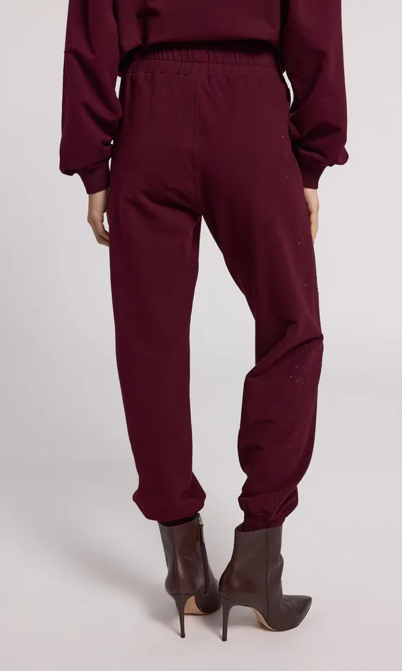 Women Generation Love Clothing Pants Ruel Compact Crystal Sweatpants Black Cherry