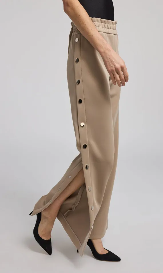 Women Generation Love Clothing Pants Zola Side Snap Scuba Pants Taupe