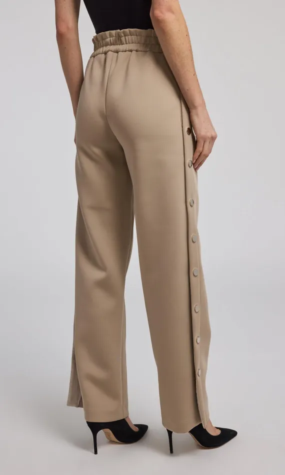 Women Generation Love Clothing Pants Zola Side Snap Scuba Pants Taupe