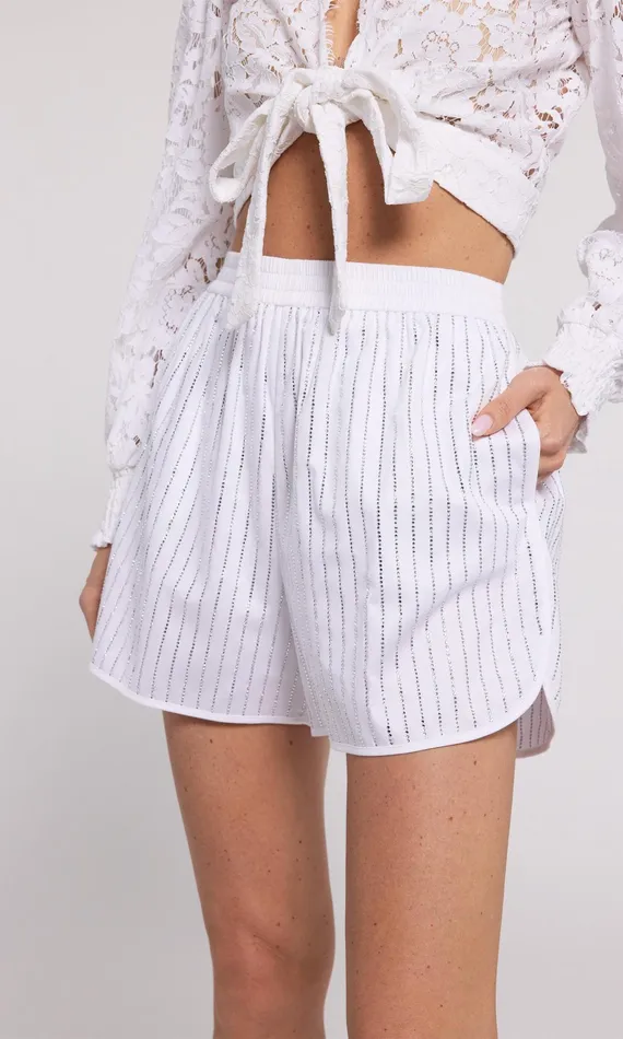 Women Generation Love Clothing Shorts Cassio Crystal Shorts Whiteclear
