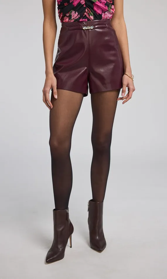Women Generation Love Clothing Shorts Danny Belted Vegan Leather Shorts Malbec Women Generation Love Clothing Shorts Danny Belted Vegan Leather Shorts Malbec