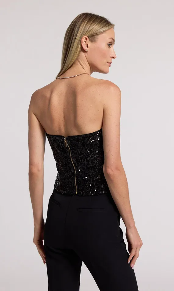 Women Generation Love Clothing Tops Ettie Sequin Bustier Black Women Generation Love Clothing Tops Ettie Sequin Bustier Black