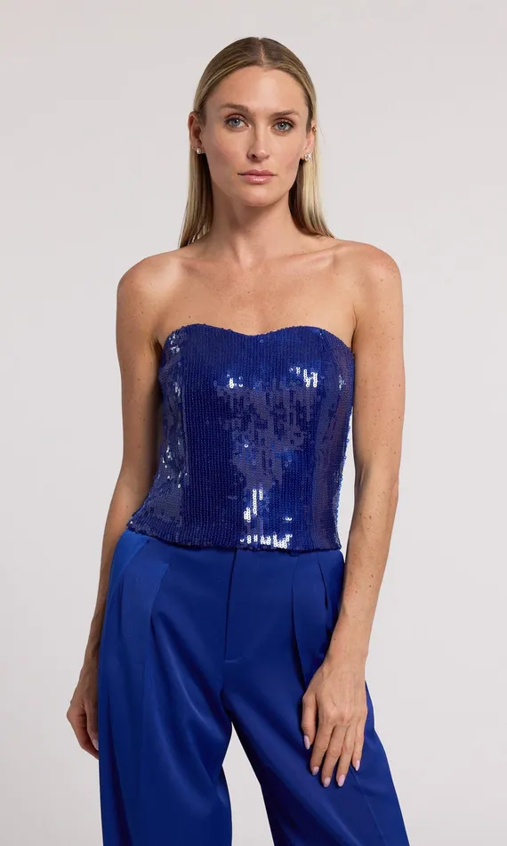 Women Generation Love Clothing Tops Ettie Sequin Bustier Ultramarine