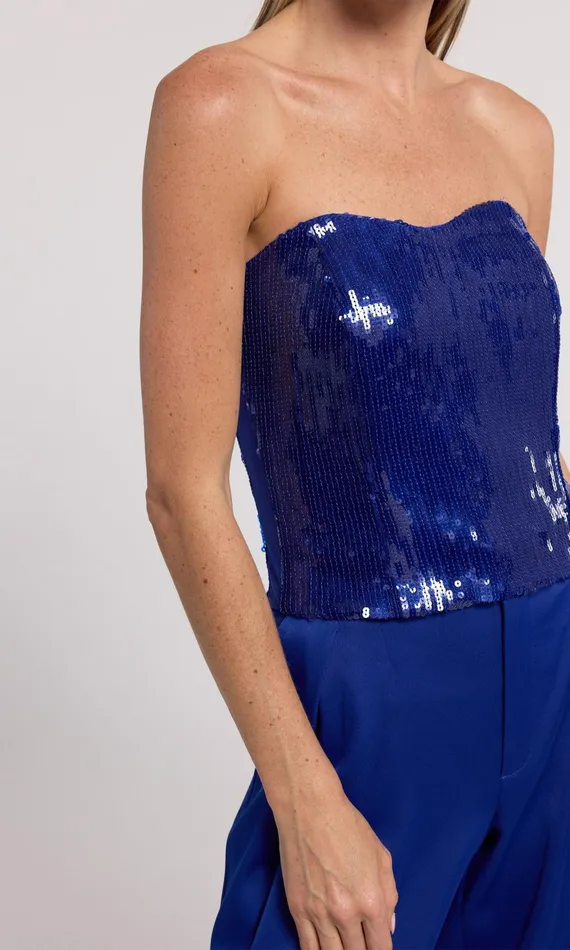 Women Generation Love Clothing Tops Ettie Sequin Bustier Ultramarine