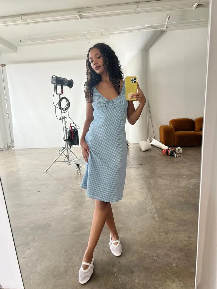 Women Geranium Dress Chambray Lisa Says Gah Dresses