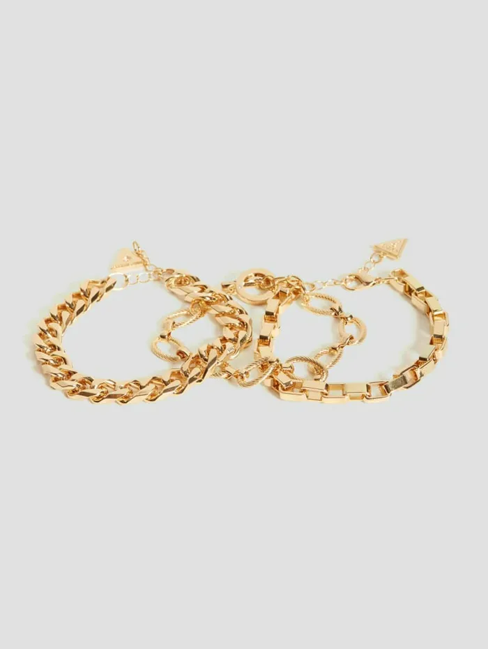 Women GoldTone Chain Bracelet Set Gold Jewelry GUESS